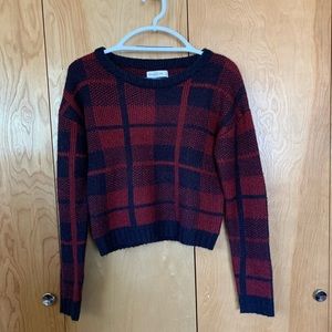 Abercrombie cropped plaid sweater
